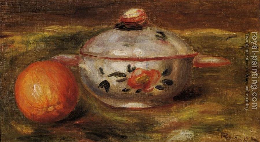 Pierre Auguste Renoir : Still Life with Orange and Sugar Bowl